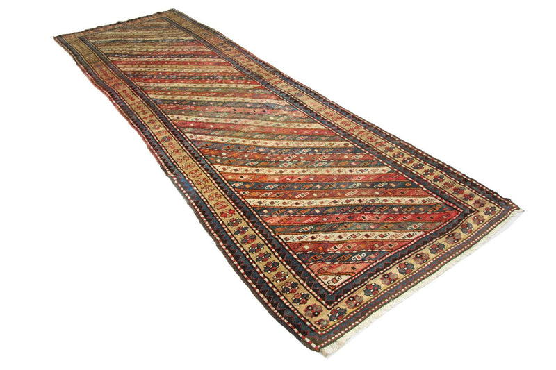 Tapis de couloir Tapis persan - Nomadic - 373 x 120 cm - bleu