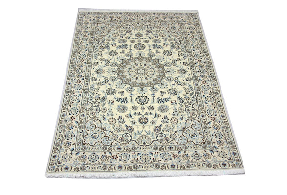 Tapis persan - Nain - 244 x 155 cm - blanc naturel