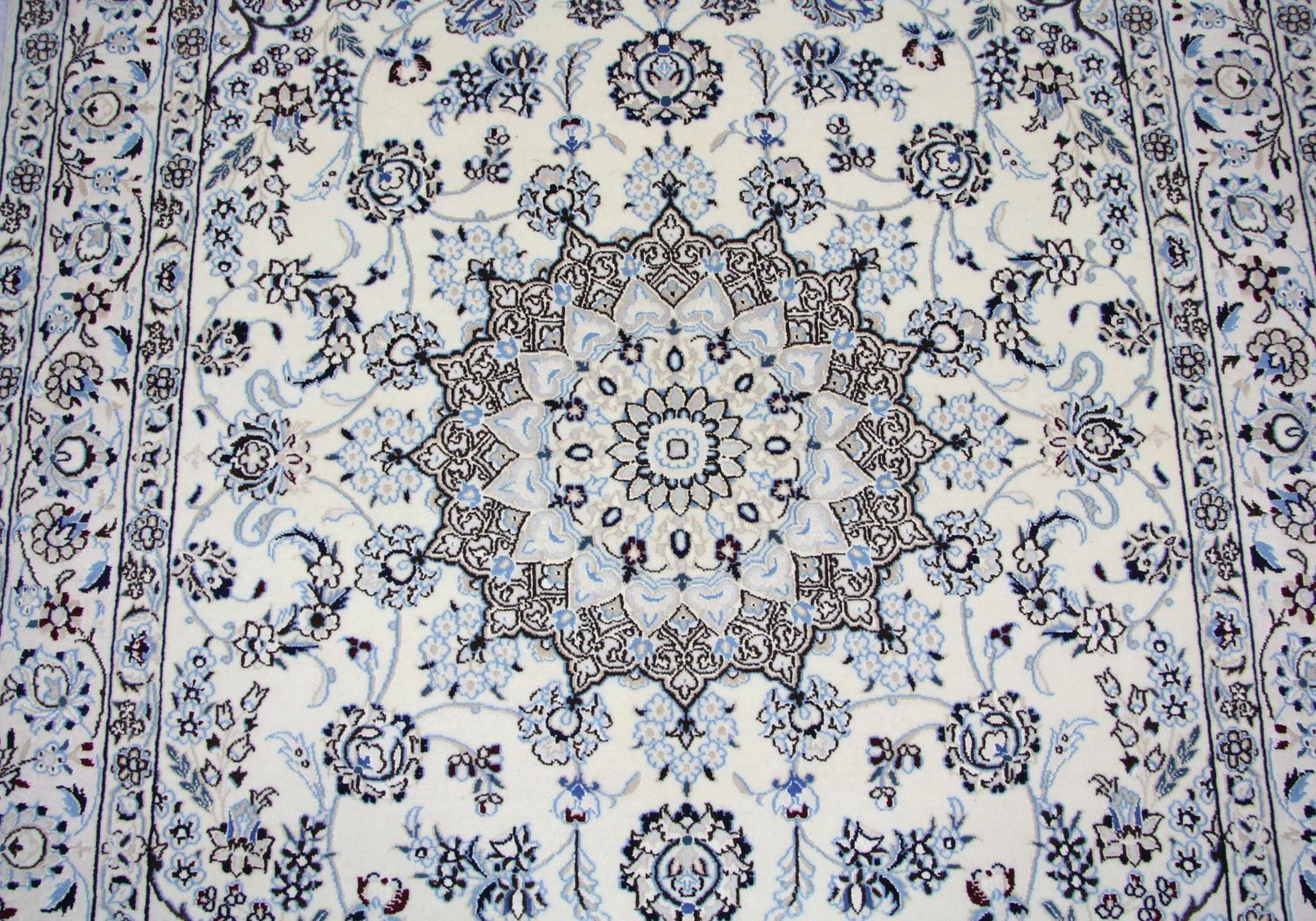 Tapis persan - Nain - 244 x 155 cm - blanc naturel