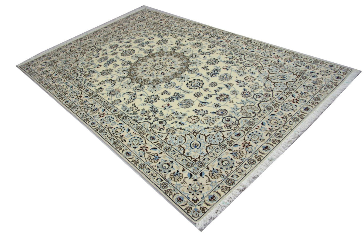 Tapis persan - Nain - 244 x 155 cm - blanc naturel