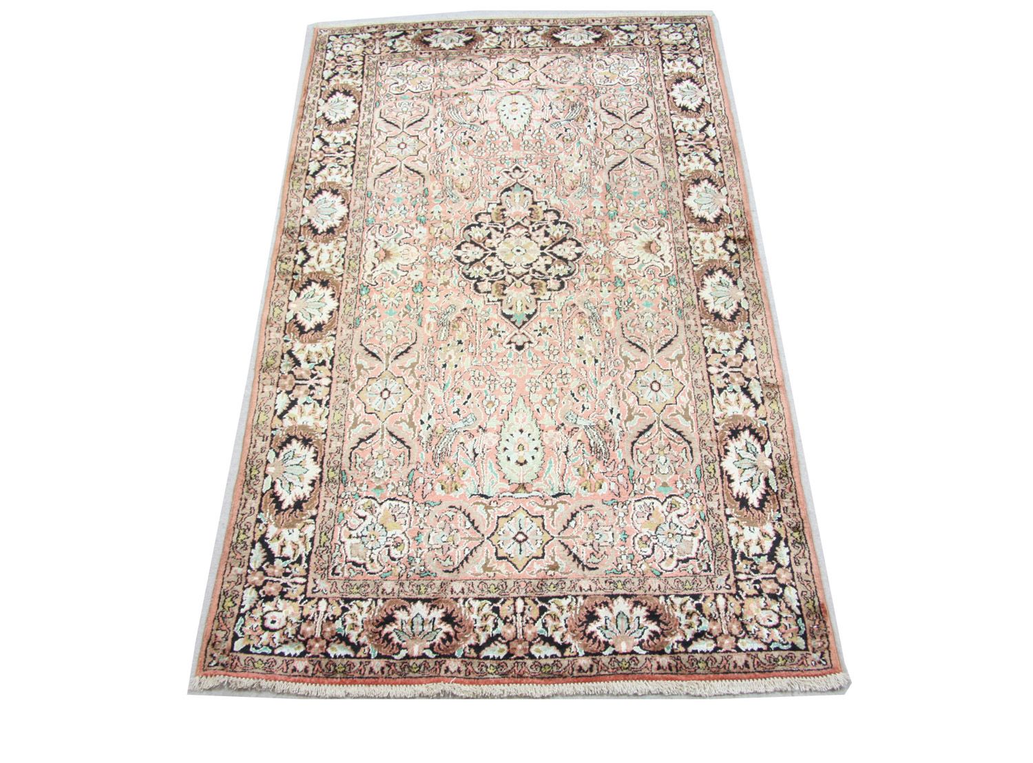 Tapis en soie - Soie du Cachemire - 164 x 91 cm - marron