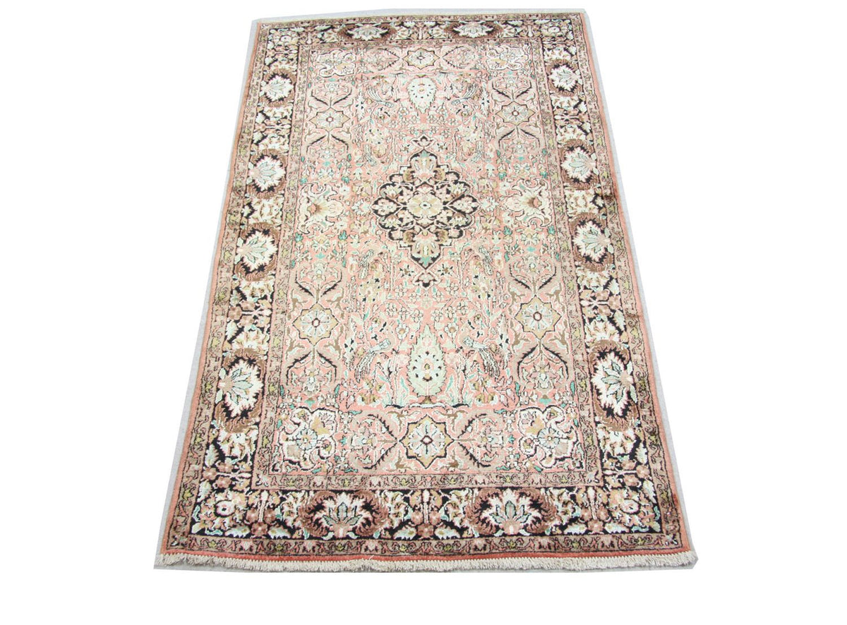 Tapis en soie - Soie du Cachemire - 164 x 91 cm - marron
