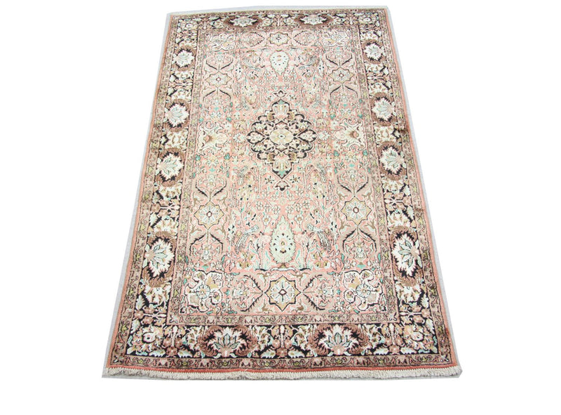 Tapis en soie - Soie du Cachemire - 164 x 91 cm - marron