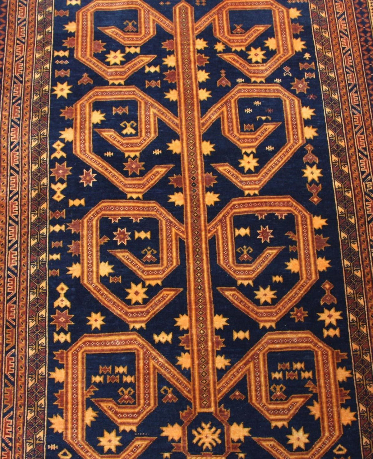 Tapis afghan - 140 x 95 cm - bleu