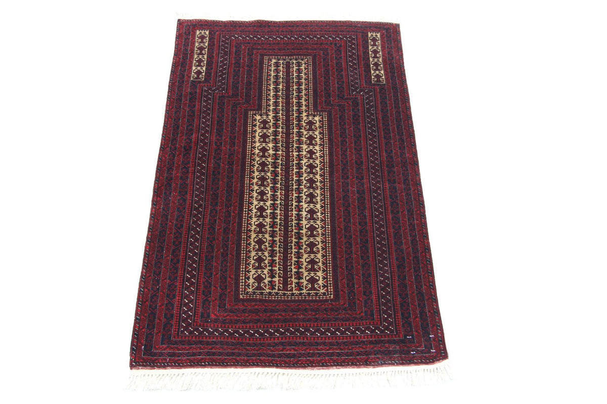 Tapis afghan - 142 x 90 cm - marron
