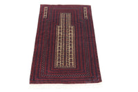 Tapis afghan - 142 x 90 cm - marron