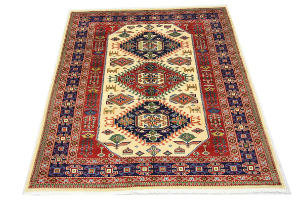 Tapis afghan - 194 x 146 cm - beige