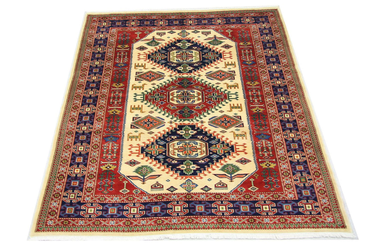 Tapis afghan - 194 x 146 cm - beige