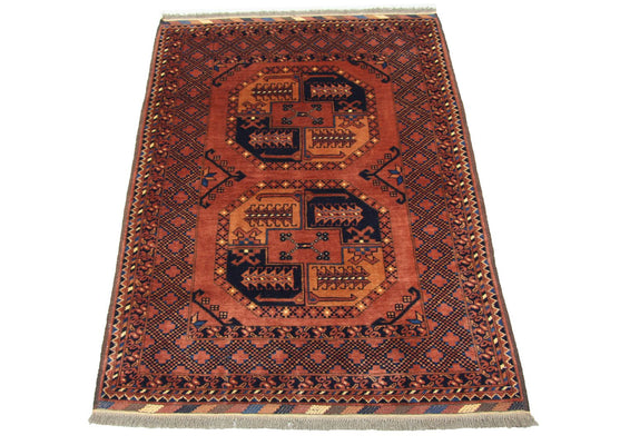 Tapis afghan - 142 x 104 cm - marron