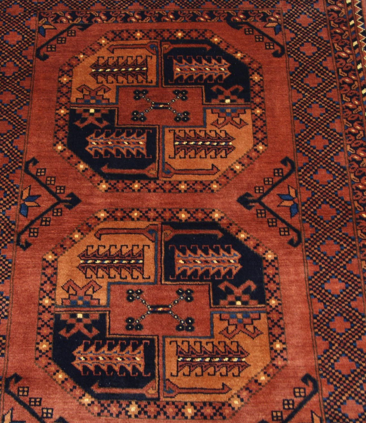 Tapis afghan - 142 x 104 cm - marron