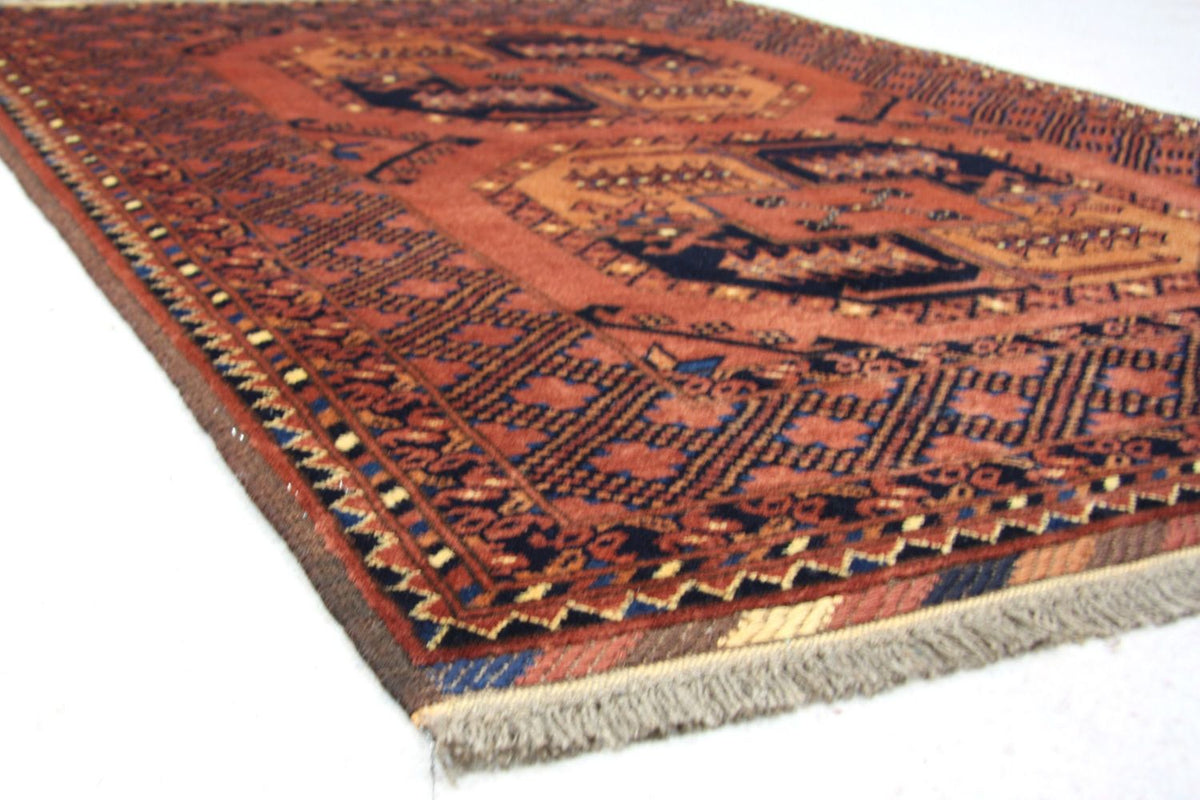 Tapis afghan - 142 x 104 cm - marron