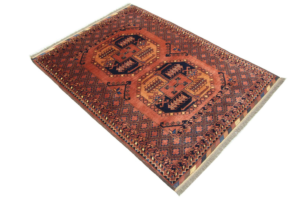 Tapis afghan - 142 x 104 cm - marron