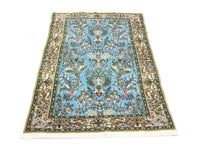 Tapis persan - Ghom - 159 x 108 cm - bleu