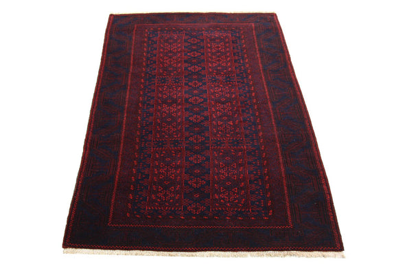 Tapis afghan - 155 x 100 cm - rouge