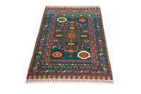 Tapis afghan - 182 x 123 cm - bleu