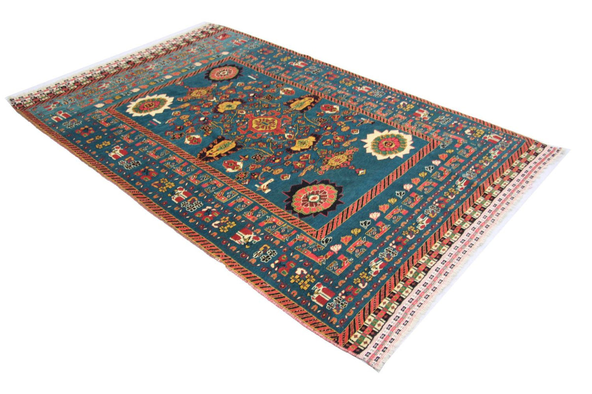 Tapis afghan - 182 x 123 cm - bleu