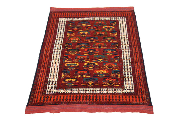 Tapis afghan - 160 x 130 cm - rouille