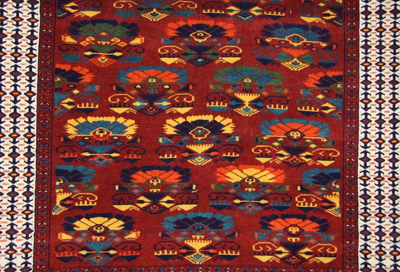 Tapis afghan - 160 x 130 cm - rouille
