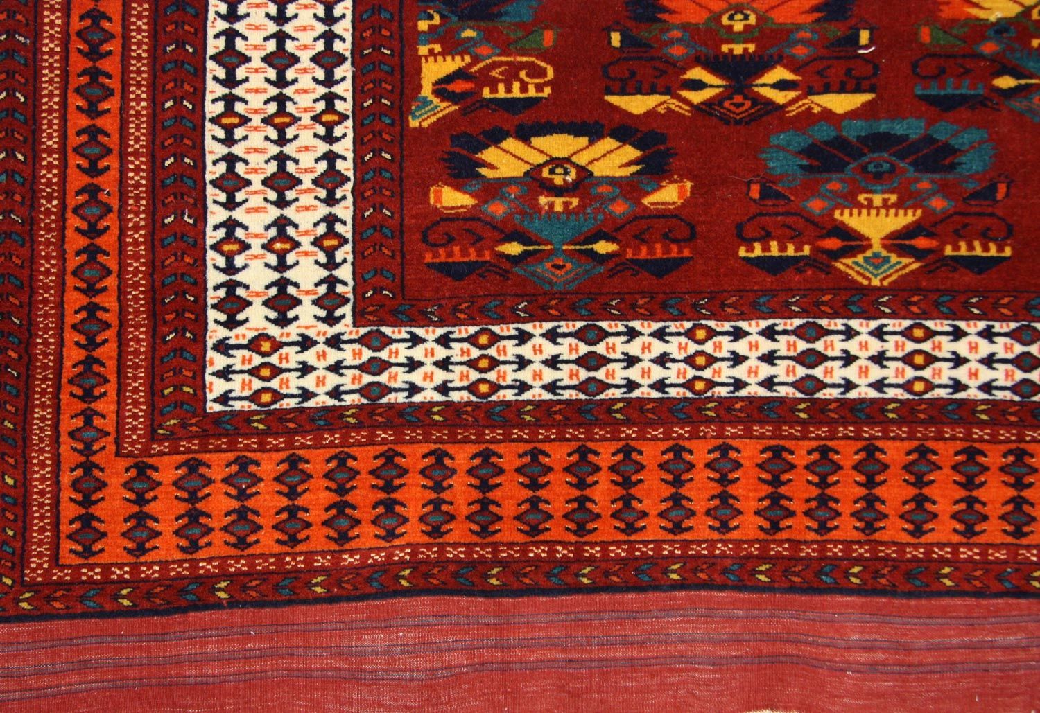 Tapis afghan - 160 x 130 cm - rouille