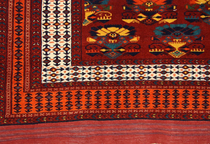 Tapis afghan - 160 x 130 cm - rouille