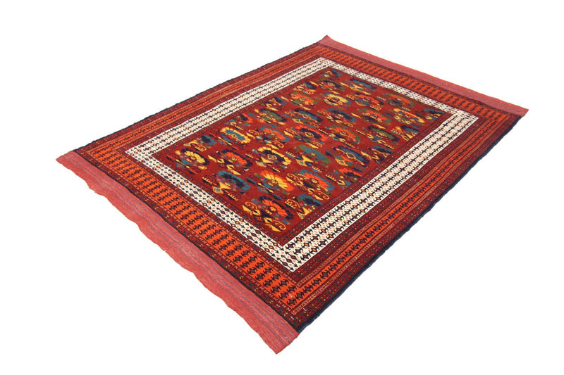 Tapis afghan - 160 x 130 cm - rouille