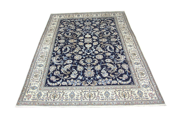 Tapis persan - Nain - 334 x 245 cm - bleu foncé