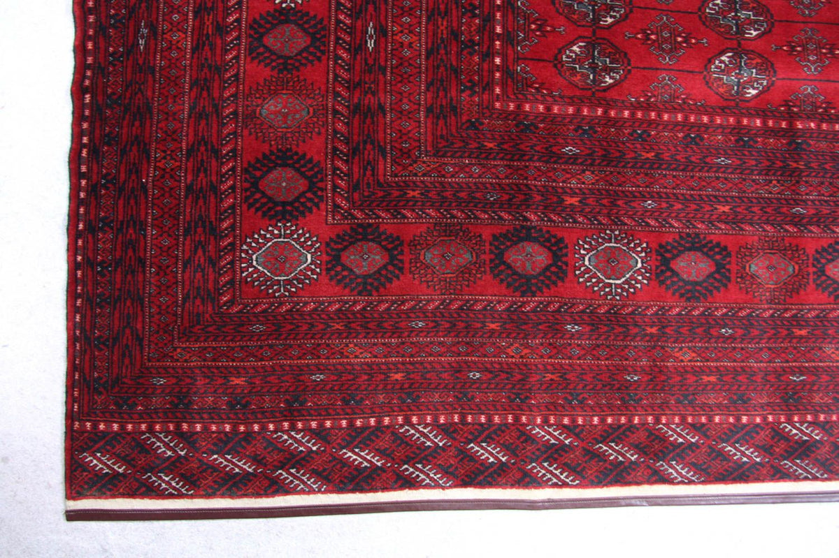 Tapis afghan - Boukhara - 338 x 258 cm - rouge