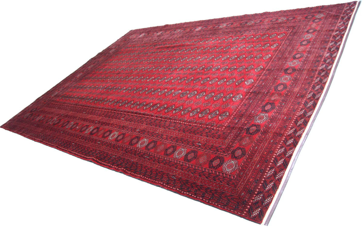 Tapis afghan - Boukhara - 338 x 258 cm - rouge