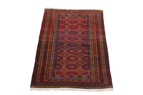 Tapis afghan - 152 x 95 cm - rouge