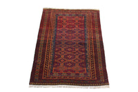 Tapis afghan - 152 x 95 cm - rouge