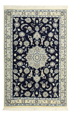Tapis persan - Nain - Royal - Royal - 136 x 89 cm - bleu foncé