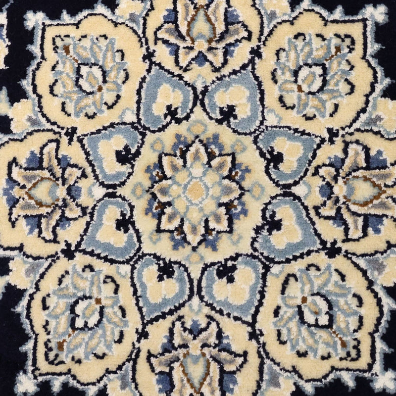 Tapis persan - Nain - Royal - Royal - 136 x 89 cm - bleu foncé