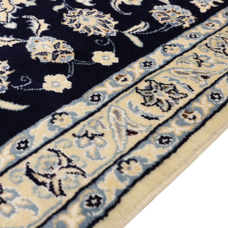 Tapis persan - Nain - Royal - Royal - 136 x 89 cm - bleu foncé