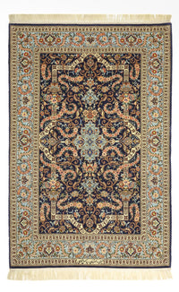 Tapis persan - Isfahan - Premium - Chaîne de soie - 170 x 112 cm - beige foncé