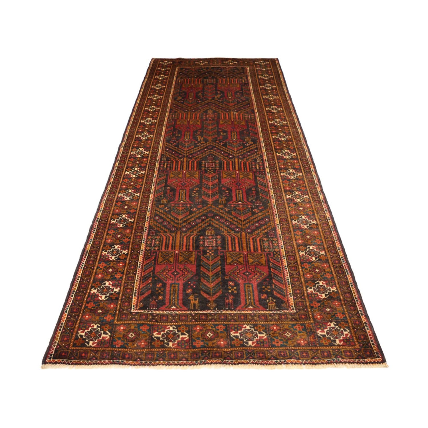 Tapis de couloir Tapis Belutsch - 292 x 103 cm - rouge foncé