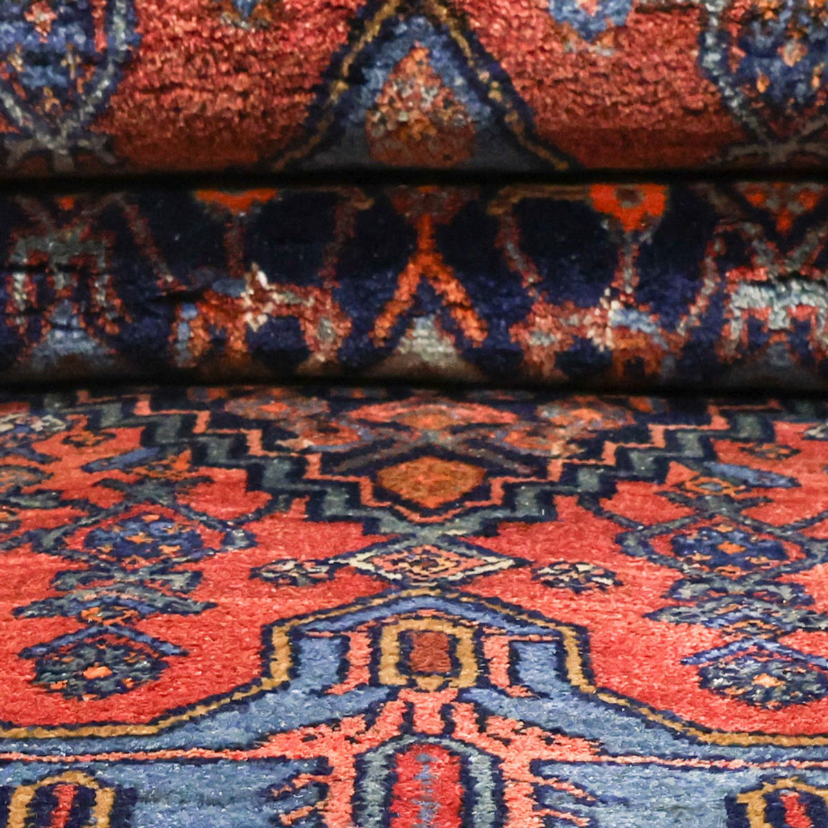 Tapis persan - Bidjar - 257 x 143 cm - rouge foncé