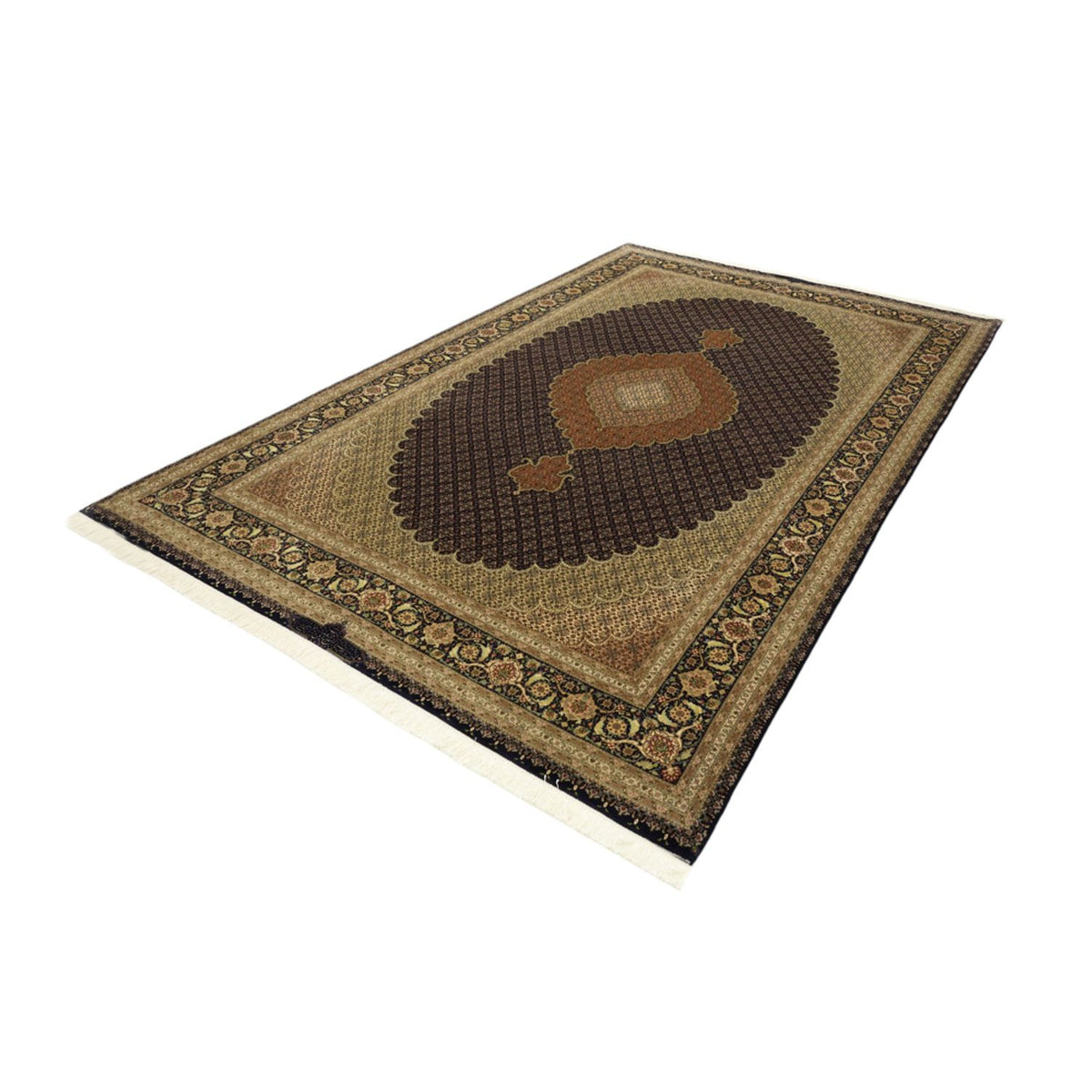 Tapis persan - Tabriz - Royal - Royal - 309 x 199 cm - marron foncé