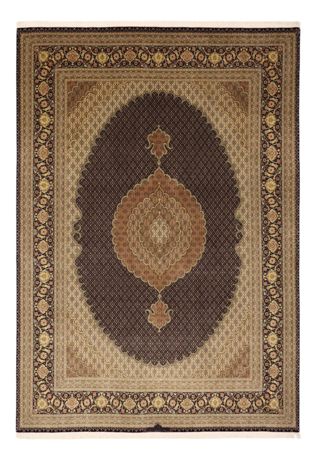 Tapis persan - Tabriz - Royal - Royal - 350 x 249 cm - marron foncé