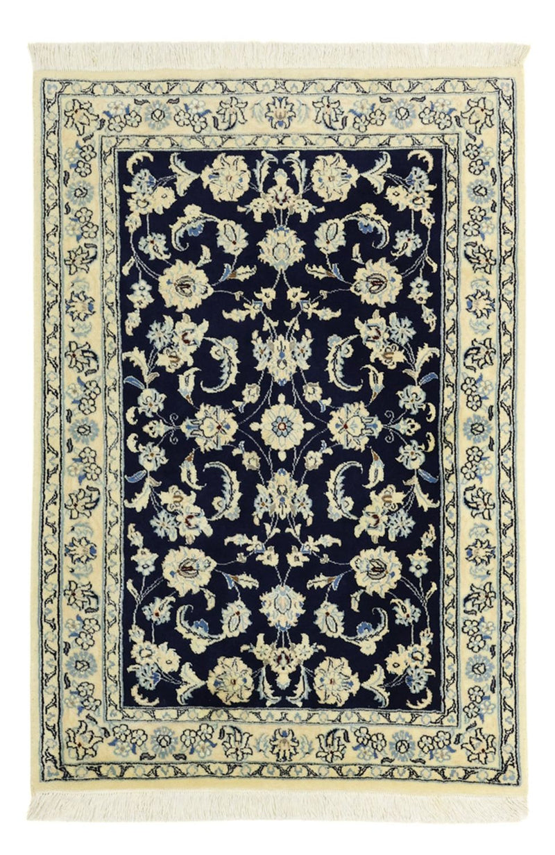 Tapis persan - Nain - Royal - Royal - 114 x 78 cm - bleu foncé