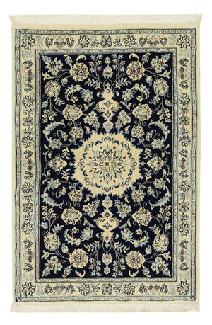 Tapis persan - Nain - Royal - Royal - 114 x 78 cm - bleu foncé