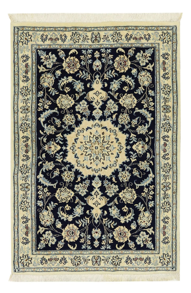 Tapis persan - Nain - Royal - Royal - 114 x 78 cm - bleu foncé