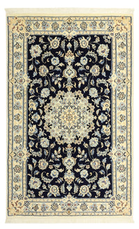 Tapis persan - Nain - Royal - Royal - 136 x 86 cm - bleu foncé