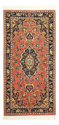 Tapis persan - Keshan - Chaîne de soie - 122 x 59 cm - rouge