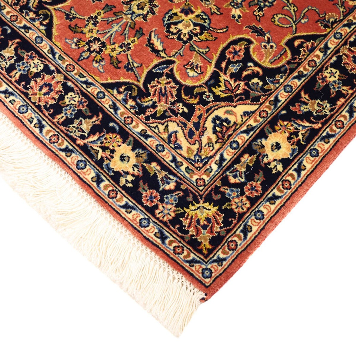 Tapis persan - Keshan - Chaîne de soie - 122 x 59 cm - rouge