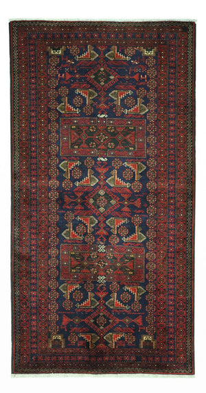 Tapis de couloir Tapis Belutsch - 194 x 101 cm - rouge foncé
