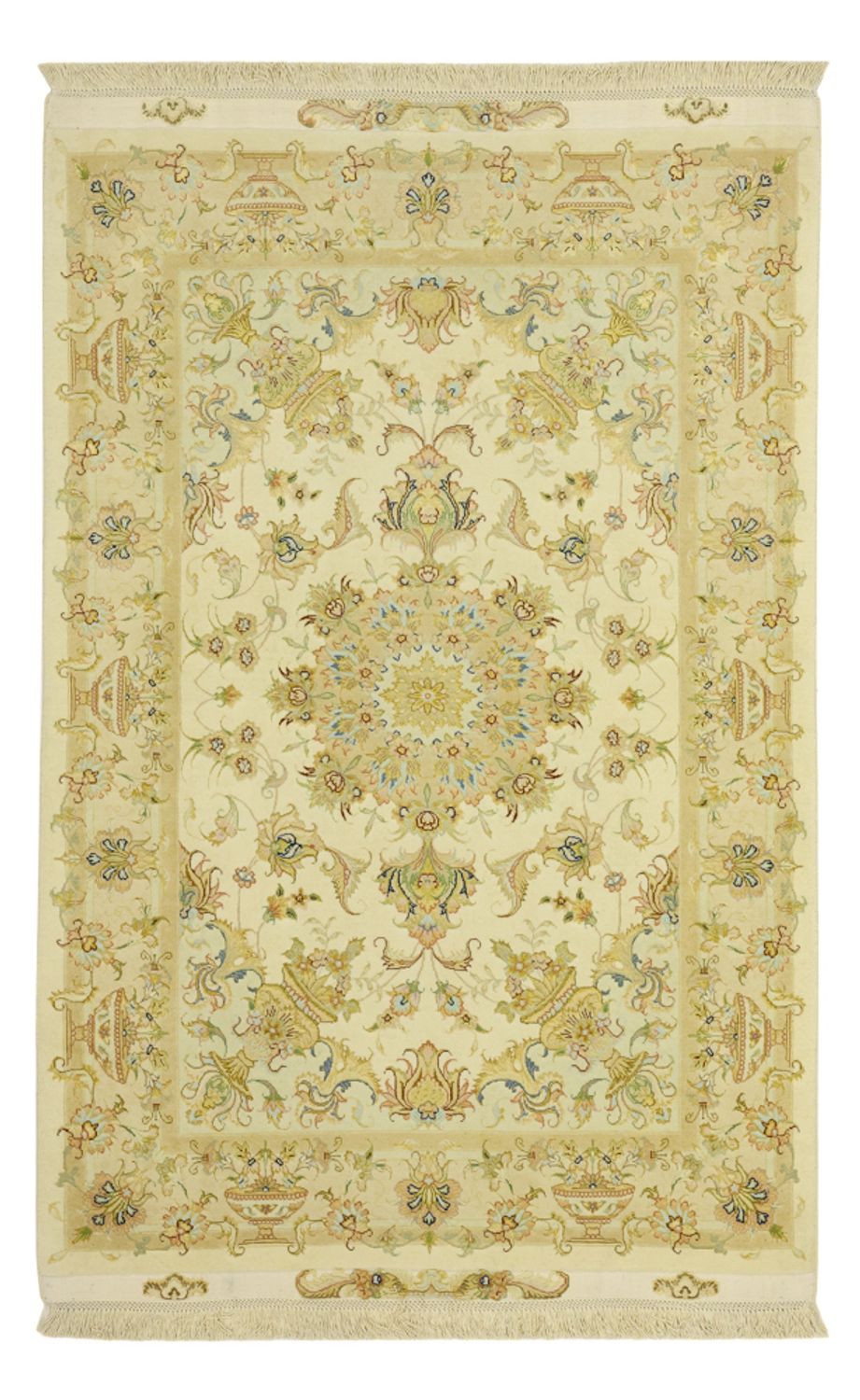 Tapis persan - Tabriz - Premium - Chaîne de soie - 160 x 97 cm - sable
