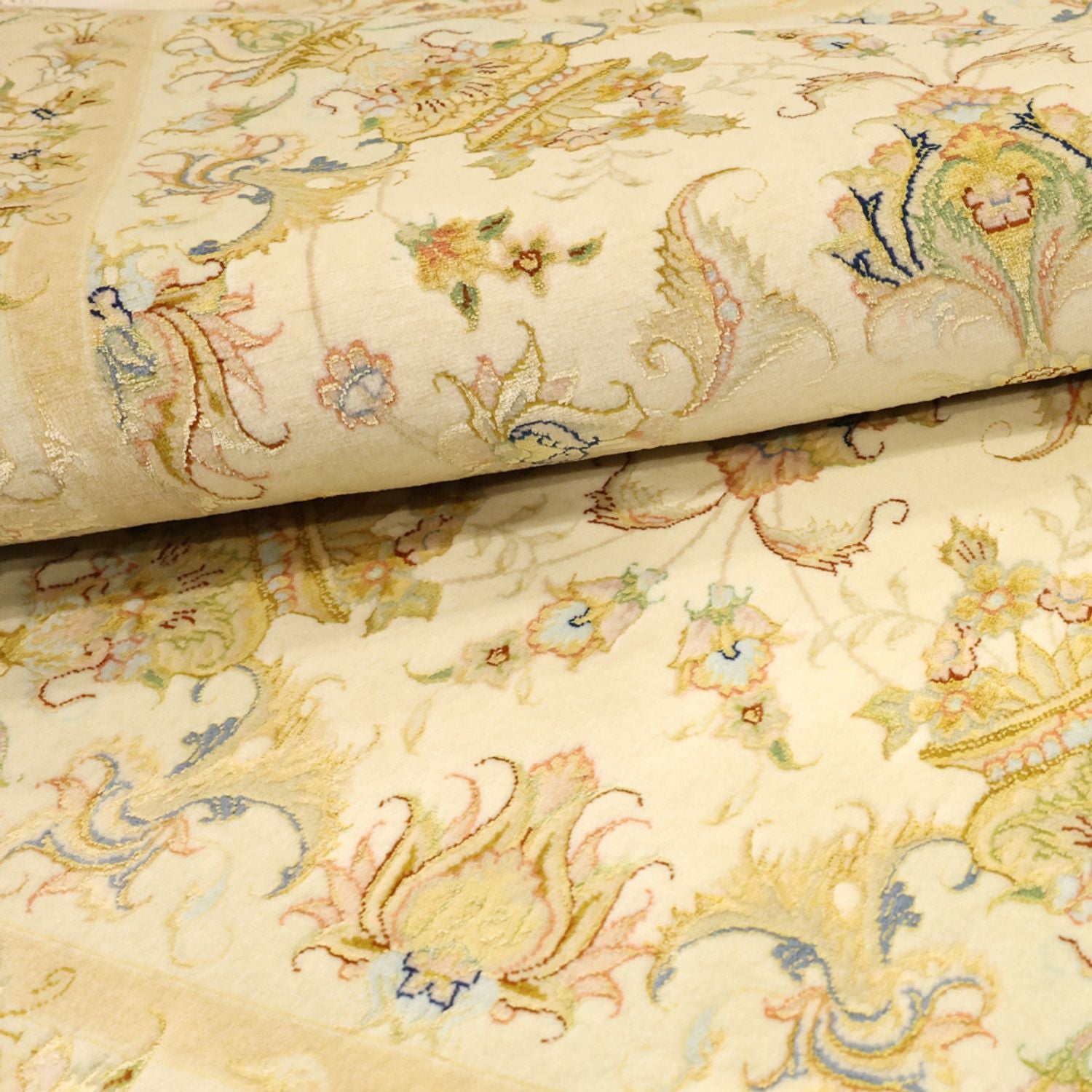 Tapis persan - Tabriz - Premium - Chaîne de soie - 160 x 97 cm - sable