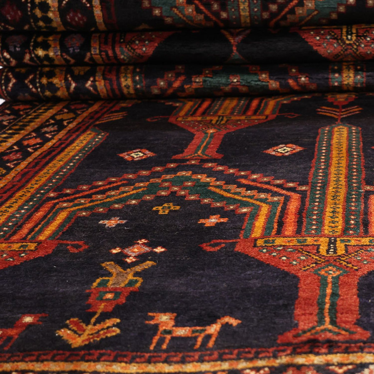 Tapis de couloir Tapis Belutsch - 274 x 125 cm - bleu foncé