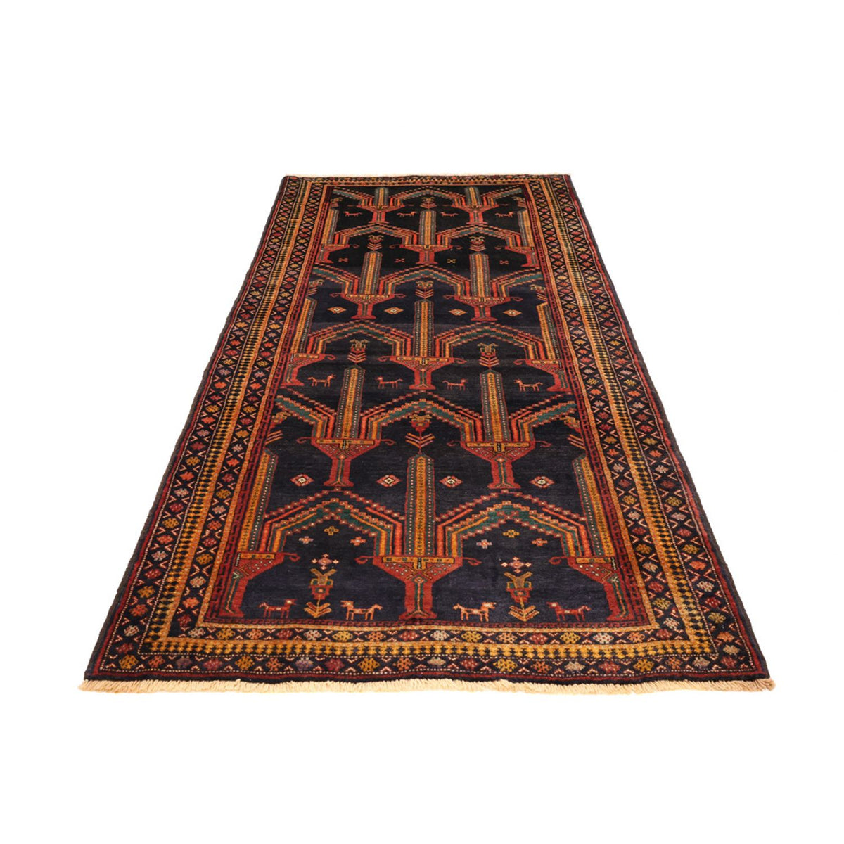Tapis de couloir Tapis Belutsch - 274 x 125 cm - bleu foncé