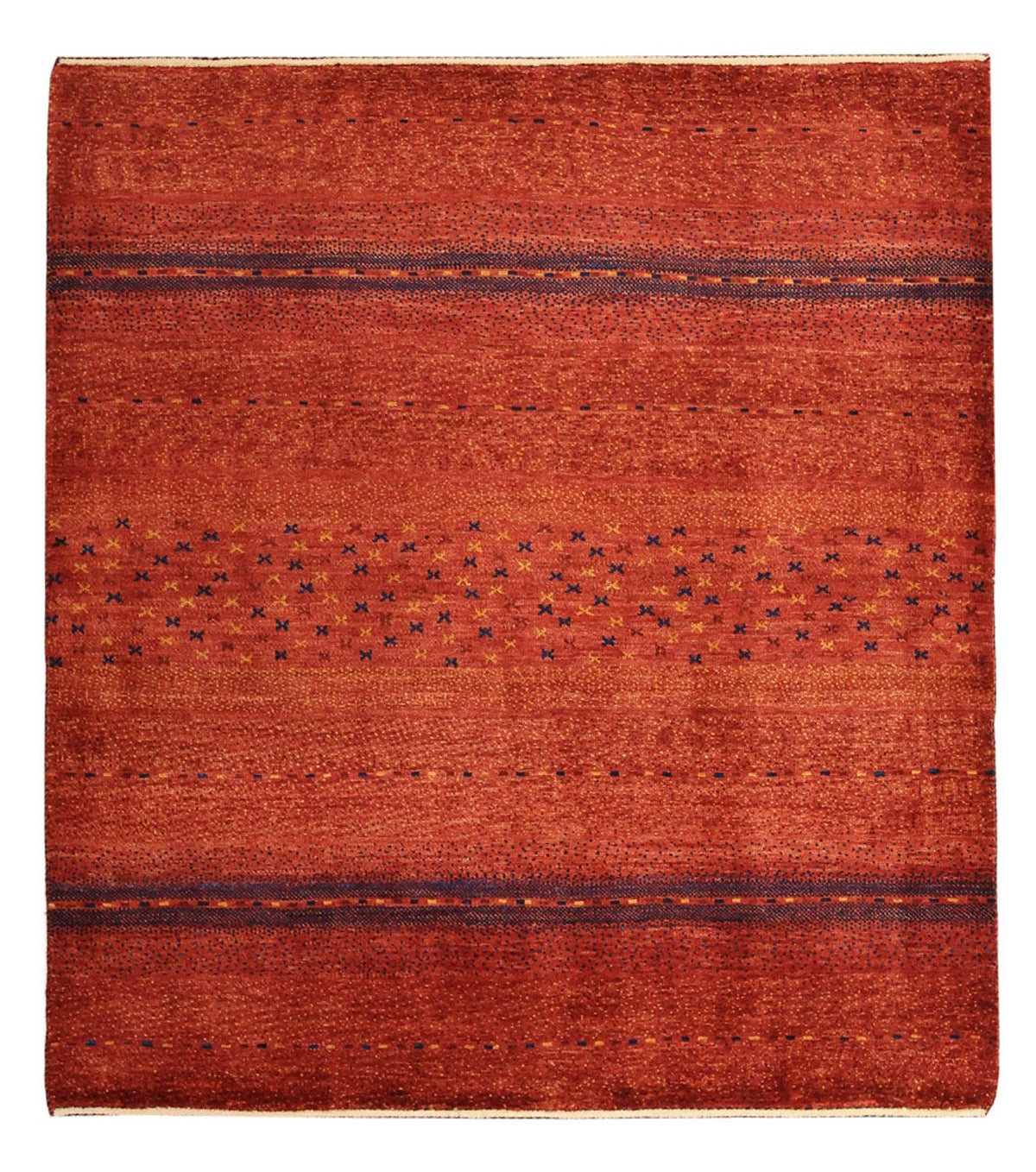 Tapis Gabbeh - Persan Kashkuli carré  - 116 x 102 cm - multicolore